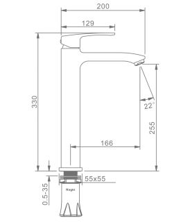Высокий смеситель для раковины Raglo R01.15 хром